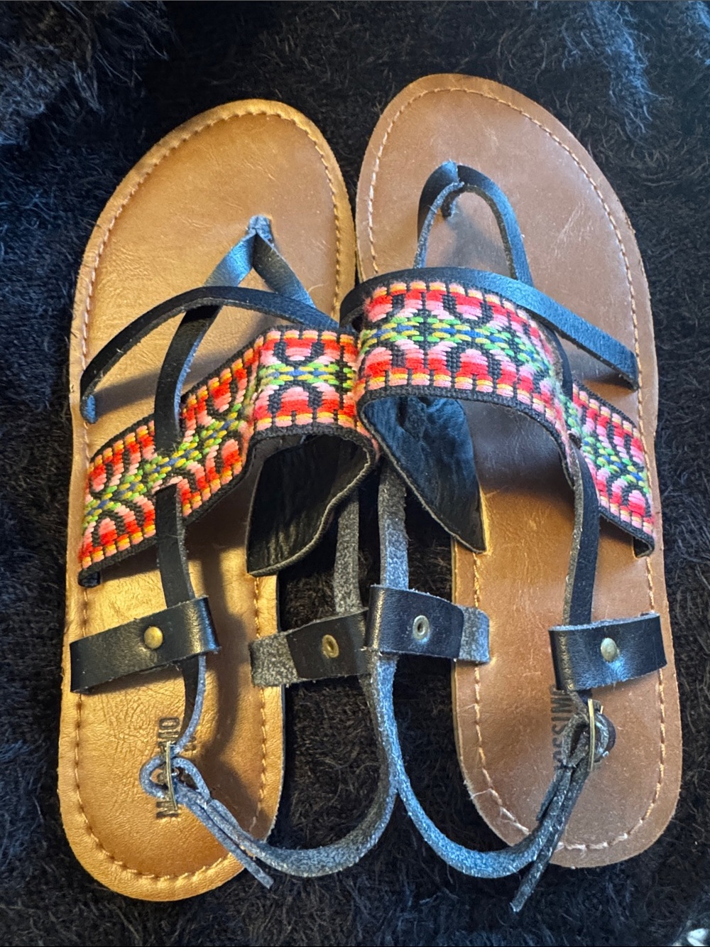 Boho Sandals in Brown and Black